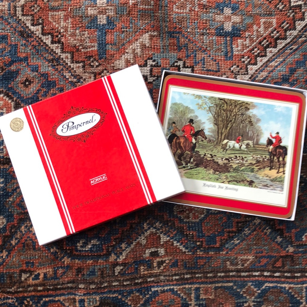 EUC pimpernel fox hunting placemats